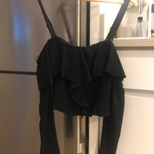 Intermix black blouse with ruffles